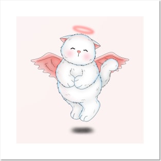 Cute Angelic Cat Posters and Art
